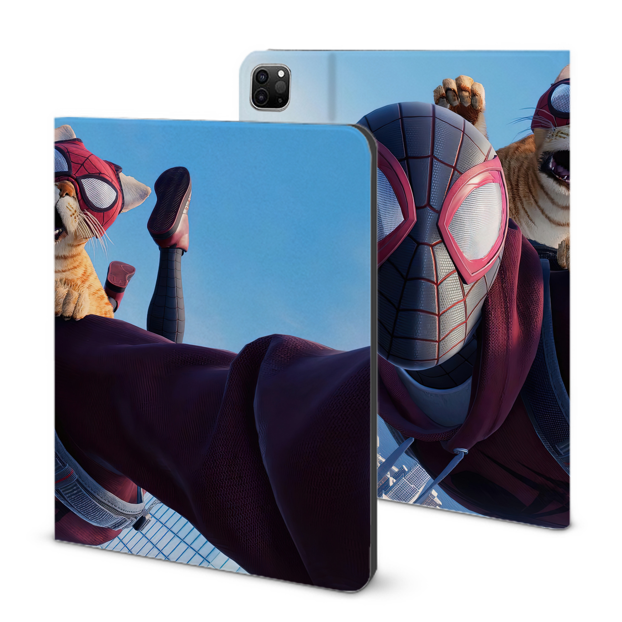 （画像用） Spider Man スパイダーマン IPad ケース ブック型 PUレザー TPU 耐衝撃 軽量 薄型 ペン収納なし 全面保護 IPad 各モデル対応